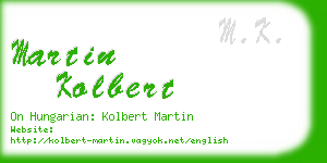 martin kolbert business card